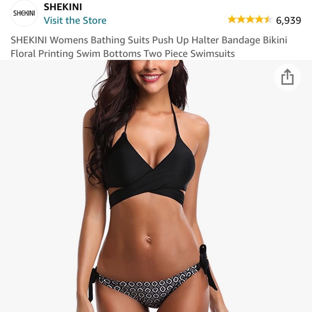NWT Black and white Two-piece bathing suit